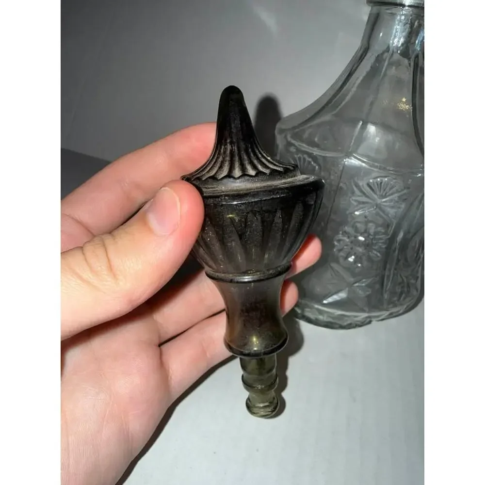 Vintage Genie Bottle Elegant Clear Crystal Spirit Decanter With Stopper